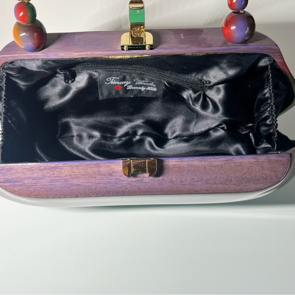 Timmy Woods, Women’s Beverly Hills, Vintage Wooded Purse - Picture 9 of 16